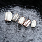 Sparkle Glitter & Metallic Rose Gold Nail Set - Trendy Fashion Manicure