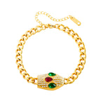 Green Red-Eyed Snake Bracelet for Women