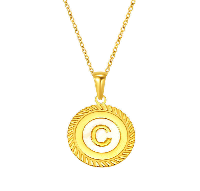 Shell 26 Letter Pendant Jewelry