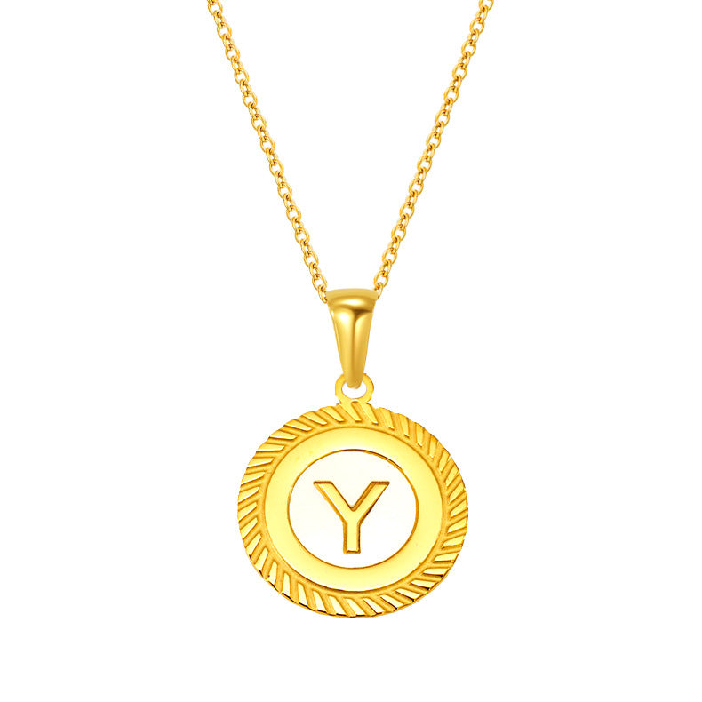 Shell 26 Letter Pendant Jewelry