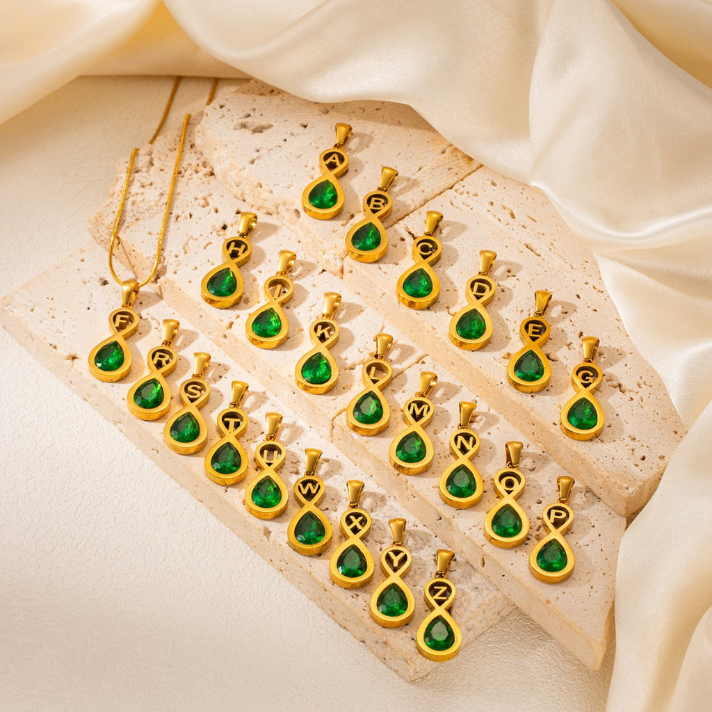 Water Drop 26 Letter Necklace