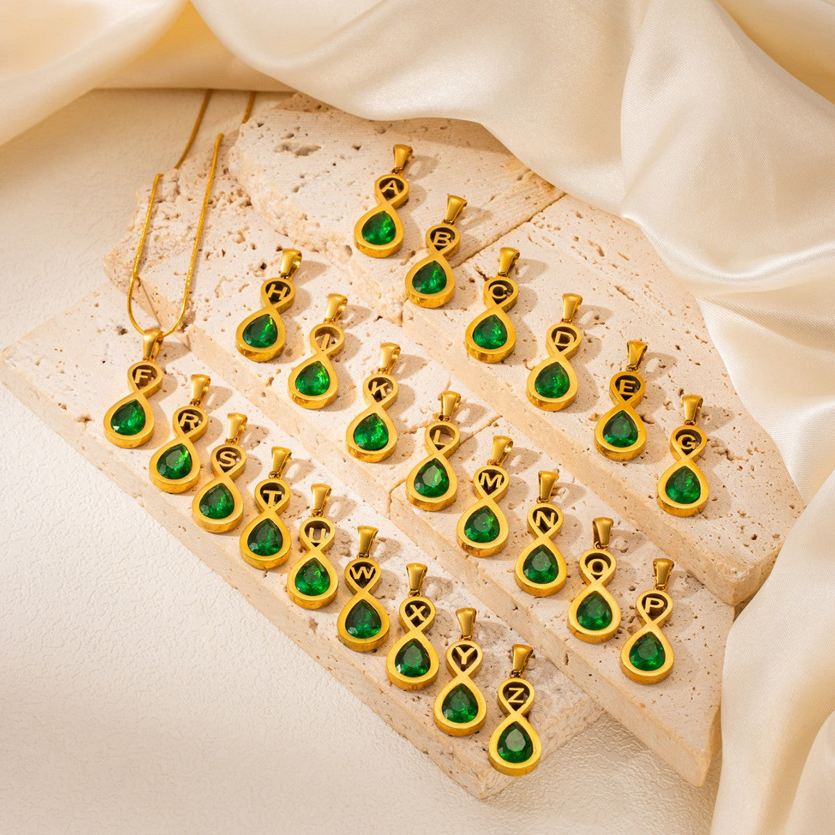 Water Drop 26 Letter Necklace
