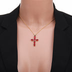 Radiant Cross CZ Stone Necklace