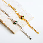 Green Red-Eyed Snake Bracelet for Women