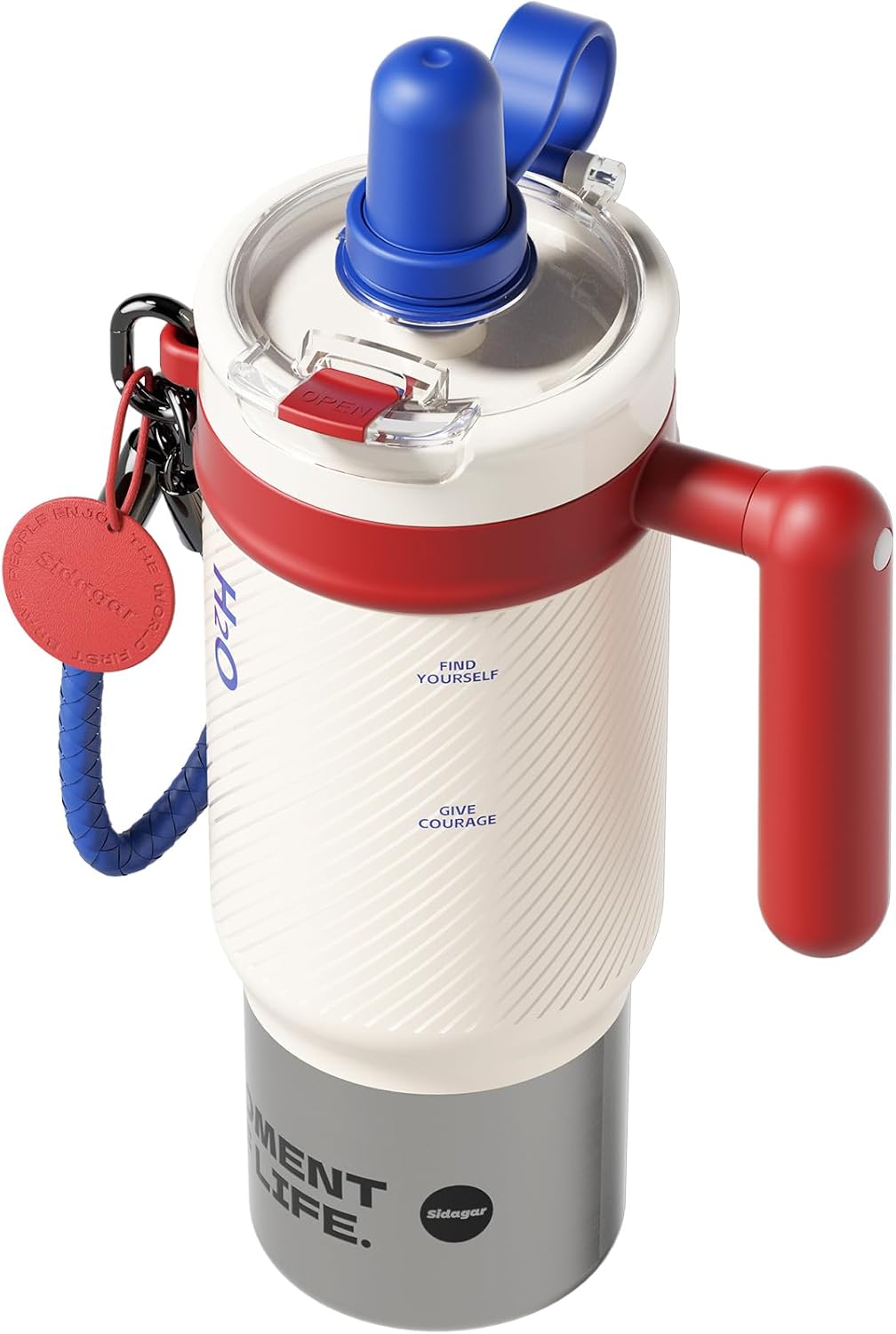 Tumbler with Handle and Straw