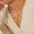 Demon Eye Angel Wings Cross Pendant Steel Necklace