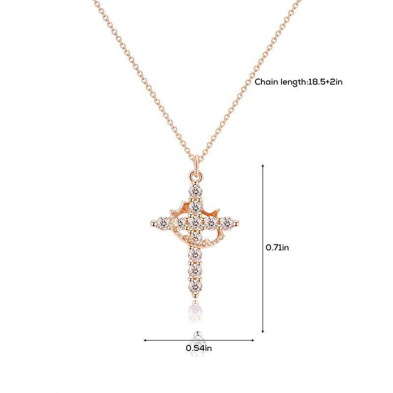 Simple Crown & Cross Pendant Choker Easter Necklace for Women & Men & Girls Pretty Crown Cross Necklace For Daily Party Clothing Decor Trendy All-match & Exquisite Jewelry gift Outdoorfun For Summer dealsforyoudays Back To School